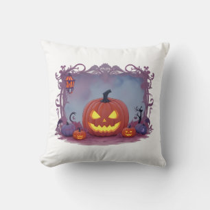 Halloween pumpkin throw pillow