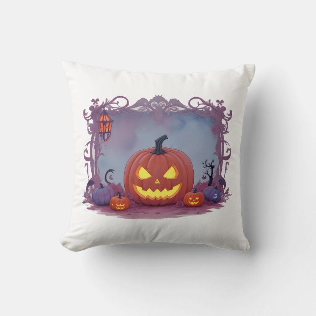 Halloween pumpkin throw pillow (Front)