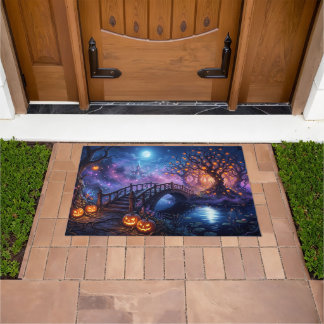 Halloween Pumpkin Tree Doormat