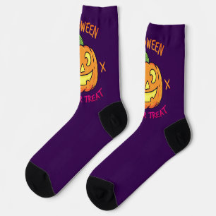 Halloween Pumpkin Trick or Treat Label Socks