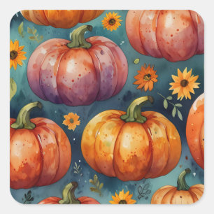 Halloween Pumpkin Vibes designer  Square Sticker