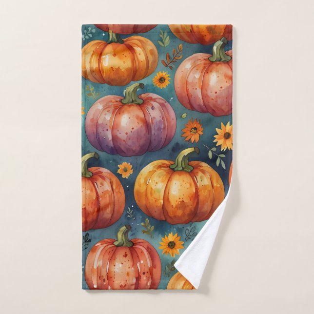 Halloween Pumpkin Vibes  Hand Towel (Hand Towel)