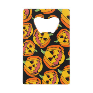 Halloween Pumpkin: Vintage Autumn Symbol Credit Card Bottle Opener