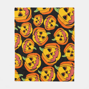 Halloween Pumpkin: Vintage Autumn Symbol Fleece Blanket