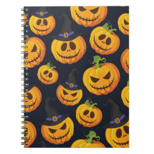 Halloween Pumpkin: Vintage Witch Pattern Notebook