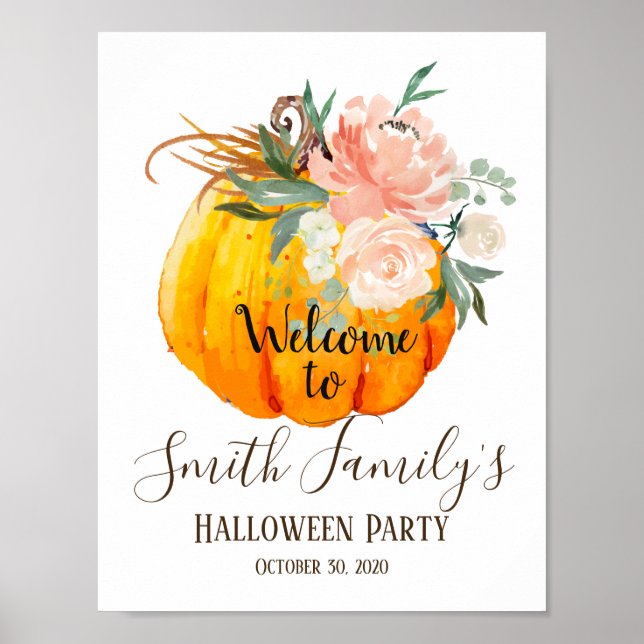 Halloween, pumpkin welcome sign (Front)