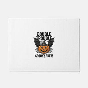 Halloween Pumpkin Witch Double Trouble Vintage Des Doormat