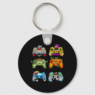 Halloween Pumpkin Witch Gaming Controllers Zombie  Keychain