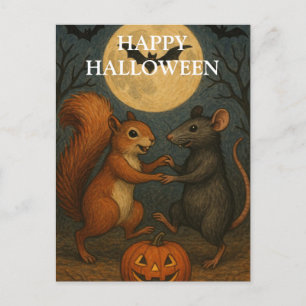 Halloween Pumpkin Witch Scary Night Postcard