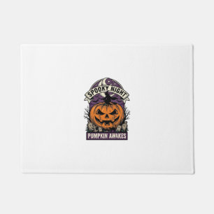 Halloween Pumpkin Witch Vintage Spooky Night Shirt Doormat