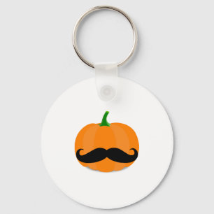 halloween pumpkin with beard keychain