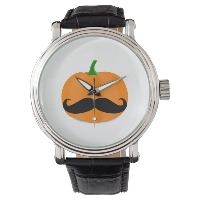 halloween pumpkin with beard watch (Front)