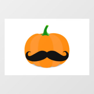 halloween pumpkin with beard window cling