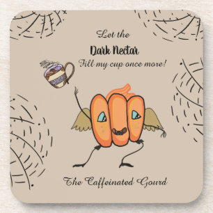 Halloween pumpkin with funny quotes coaster