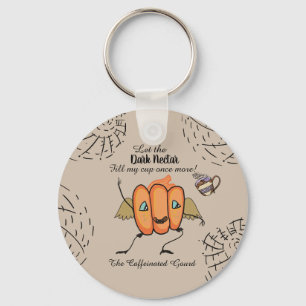 Halloween pumpkin with funny quotes keychain
