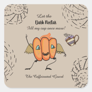 Halloween pumpkin with funny quotes square sticker