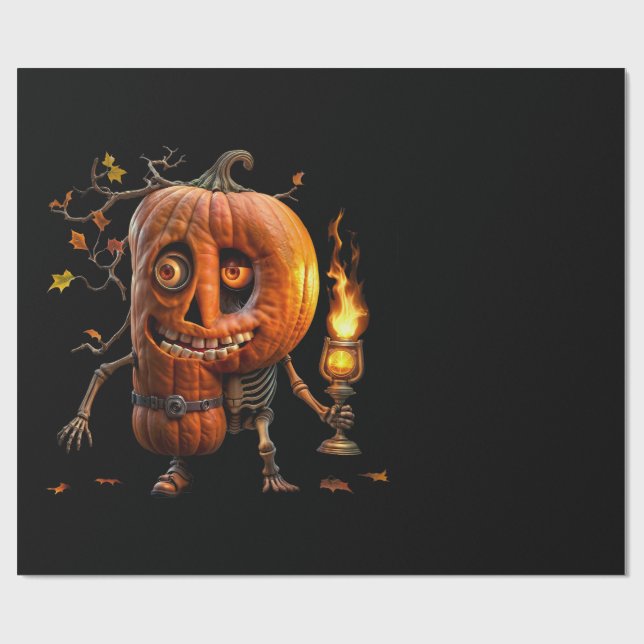 Halloween Pumpkin Wrapping Paper (Flat)