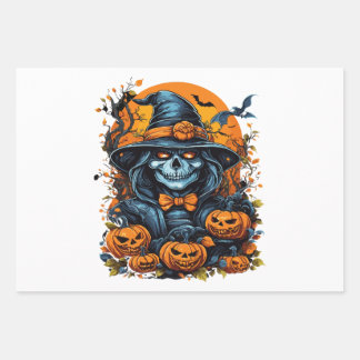 Halloween Pumpkin Wrapping Paper Sheet