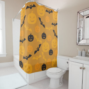 Halloween pumpkins and bats