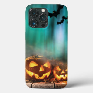 Halloween pumpkins and bats iPhone 13 pro case