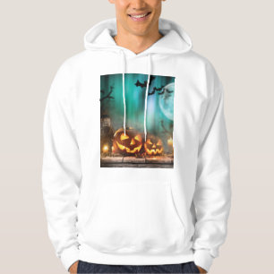 Halloween pumpkins and bats hoodie