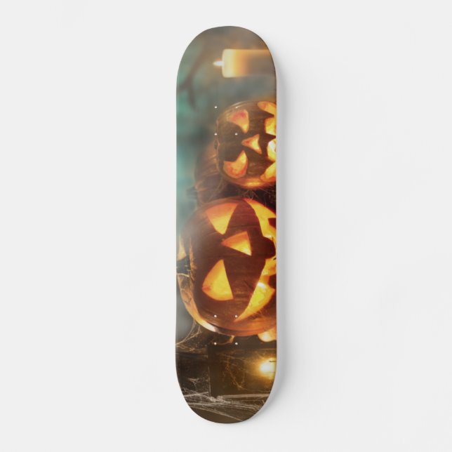 Halloween pumpkins and bats skateboard (Front)