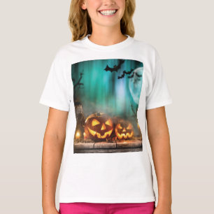 Halloween pumpkins and bats T-Shirt