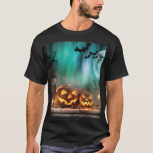 Halloween pumpkins and bats T-Shirt