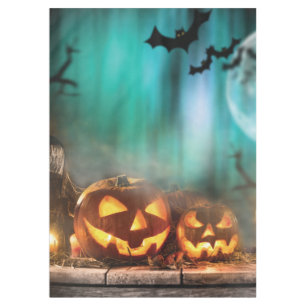 Halloween pumpkins and bats tablecloth