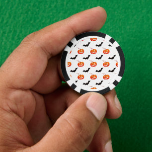Halloween Pumpkins and Bats, Trick or Treat, Boo Poker Chips