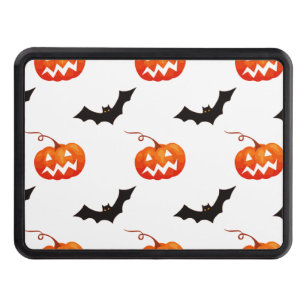 Halloween Pumpkins and Bats, Trick or Treat, Boo Trailer Hitch Cover