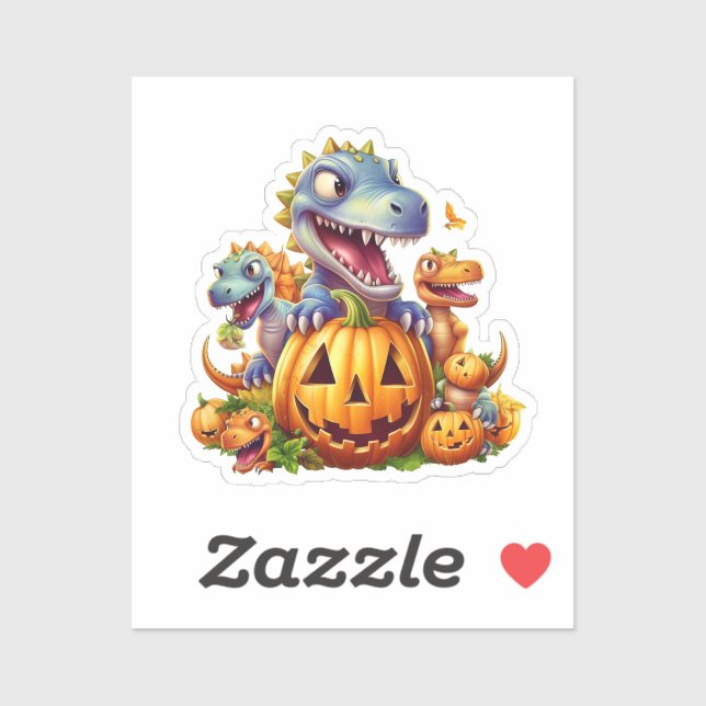 Halloween pumpkins and cute dinosaurs  (Sheet)