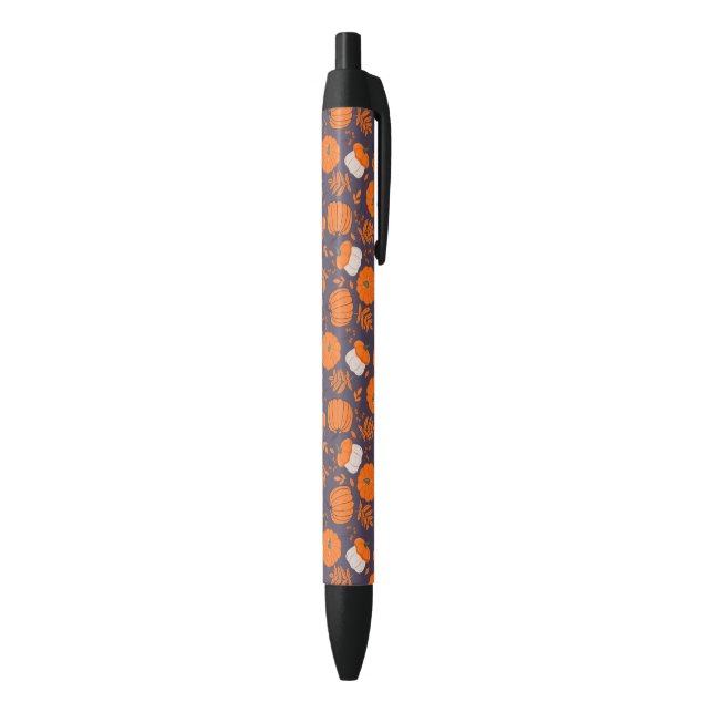 Halloween pumpkins and foliage pattern black ink pen (Bottom (Vertical))