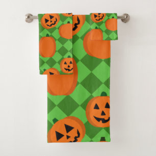 Halloween Pumpkins Bath Towel Set