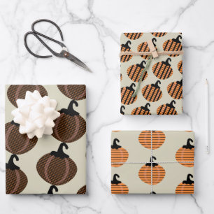 Halloween Pumpkins Boho Wrapping Paper Sheets