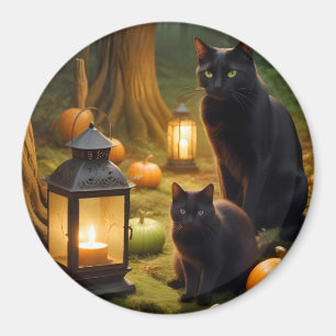 Halloween Pumpkins Cat Cute Spooky Festive Magic Magnet