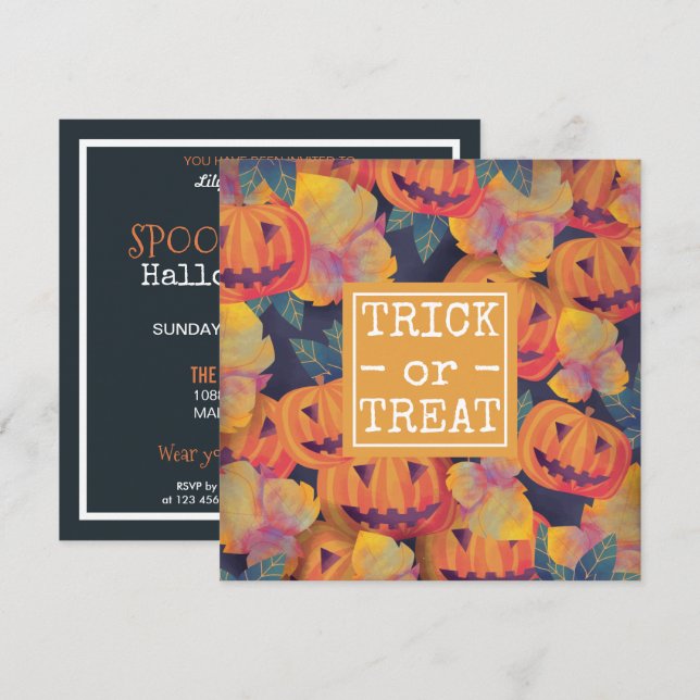 Halloween Pumpkins Costume Party | Invitation (Front/Back)