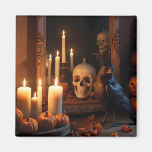 Halloween Pumpkins Crow Cute Spooky Festive Magic Magnet