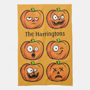 Halloween Pumpkins custom name kitchen towel