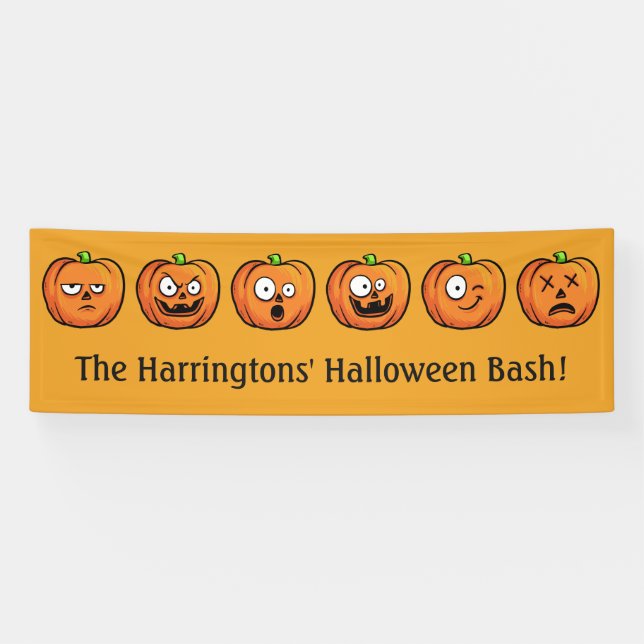 Halloween Pumpkins custom text banner 2 (Horizontal)