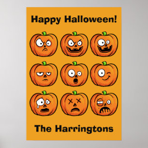Halloween Pumpkins custom text poster