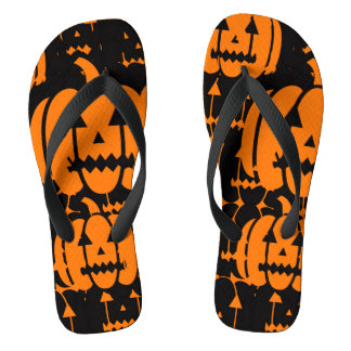 Halloween Pumpkins Flip Flops