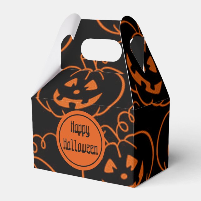 Halloween Pumpkins Gable Favour Box (Front Side)
