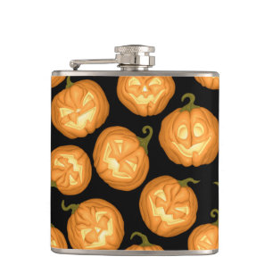 Halloween pumpkins hip flask