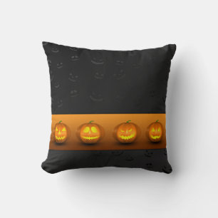Halloween Pumpkins Jack-o-Lantern Throw Pillow