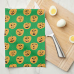 Halloween PUMPKINS Jack-O-Lanterns Kitchen Towel<br><div class="desc">Decorate your kitchen with this fun pumpkins dish towel. Makes a great seasonal housewarming or wedding gift! 
You can customize it and add text too.
Check my shop for lots more colours and patterns!</div>