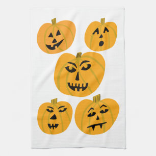 Halloween PUMPKINS Jack-O-Lanterns Kitchen Towel