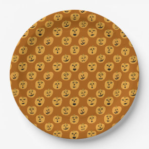 Halloween PUMPKINS Jack-O-Lanterns Paper Plate