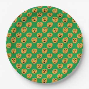 Halloween PUMPKINS Jack-O-Lanterns Paper Plate