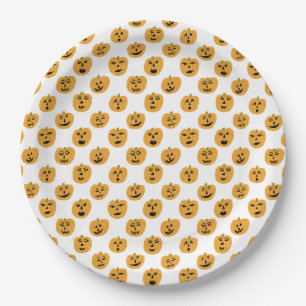 Halloween PUMPKINS Jack-O-Lanterns Paper Plate